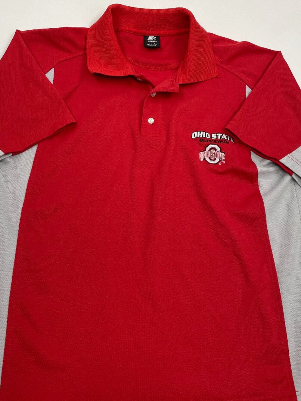 Ohio State Buckeyes Vintage Starter Red Embroidered Polo Shirt Men's L